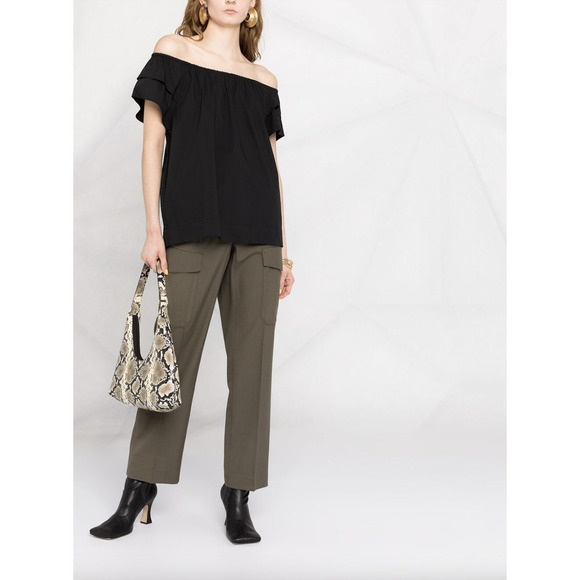 NWT DKNY ruffle-detail T-shirt Size XS - Picture 1 of 16